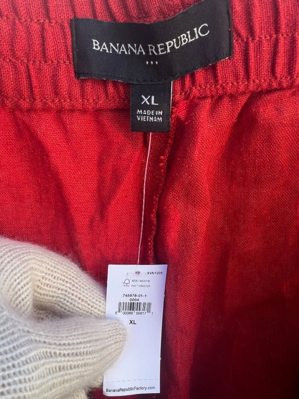 NWT Banana Republic Brick Red Linen Joggers